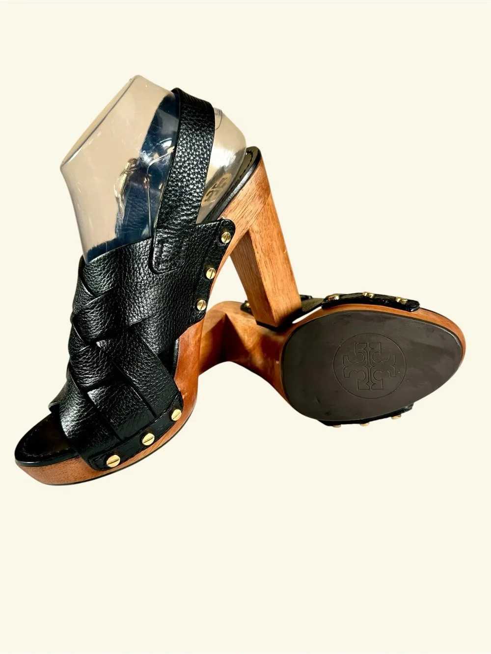 Tory Burch Women’s Jodie Woven Leather Clog Sandals